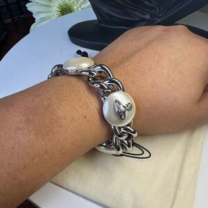 VIVIENNE WESTWOOD CURB CHAIN EMMYLOU BRACELET SILVER VERY RARE!New with dust bag